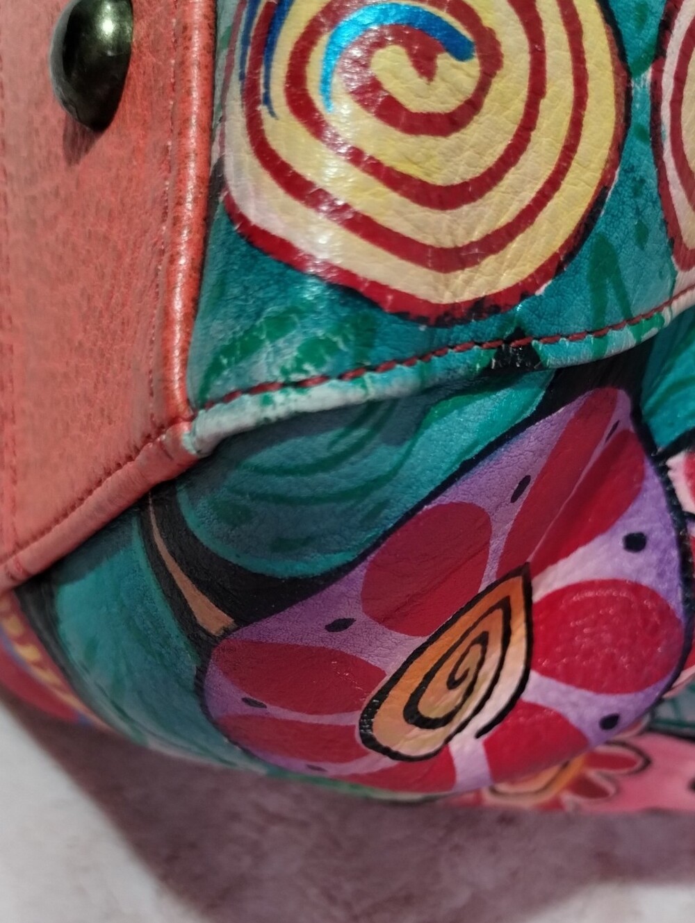 Anna by Anuschka Village of Dreams Bag Hand-Painted Leather Beautiful - Picture 13 of 16